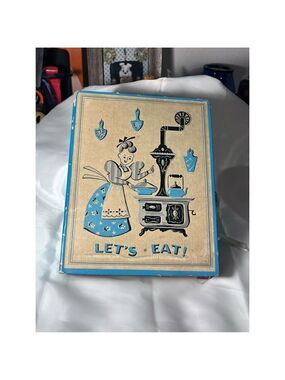 Vintage recipe file 8 x 10 blue gray white not like momma's